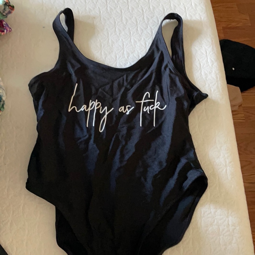 Black one piece swim suit